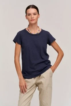 Velvet By Graham & Spencer TILLY ORIGINAL SLUB CREW NECK TEE Womens 40 Velvet By Graham & Spencer TILLY ORIGINAL SLUB CREW NECK TEE Womens