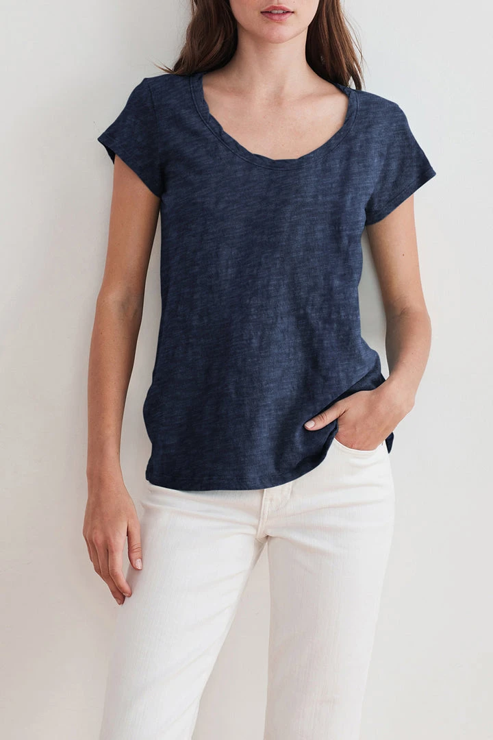 Velvet By Graham & Spencer KIRA ORIGINAL SLUB SCOOP NECK TEE Womens 22 Velvet By Graham & Spencer KIRA ORIGINAL SLUB SCOOP NECK TEE Womens