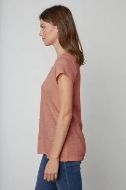Velvet By Graham & Spencer KIRA ORIGINAL SLUB SCOOP NECK TEE Womens 29 Velvet By Graham & Spencer KIRA ORIGINAL SLUB SCOOP NECK TEE Womens