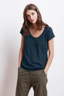 Velvet By Graham & Spencer KIRA ORIGINAL SLUB SCOOP NECK TEE Womens 52 Velvet By Graham & Spencer KIRA ORIGINAL SLUB SCOOP NECK TEE Womens