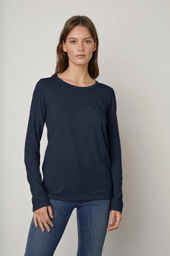Velvet By Graham & Spencer LIZZIE ORIGINAL SLUB LONG SLEEVE TEE Womens 13 Velvet By Graham & Spencer LIZZIE ORIGINAL SLUB LONG SLEEVE TEE Womens