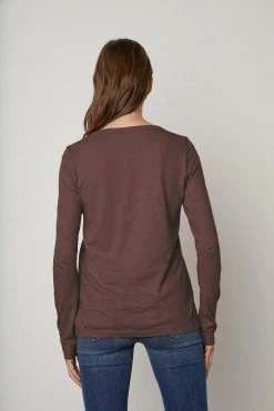 Velvet By Graham & Spencer Womens LIZZIE ORIGINAL SLUB LONG SLEEVE TEE