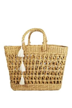 Velvet By Graham & Spencer Womens FREEDOM WOVEN STRAW TASSEL TOTE 5 Velvet By Graham & Spencer Womens FREEDOM WOVEN STRAW TASSEL TOTE