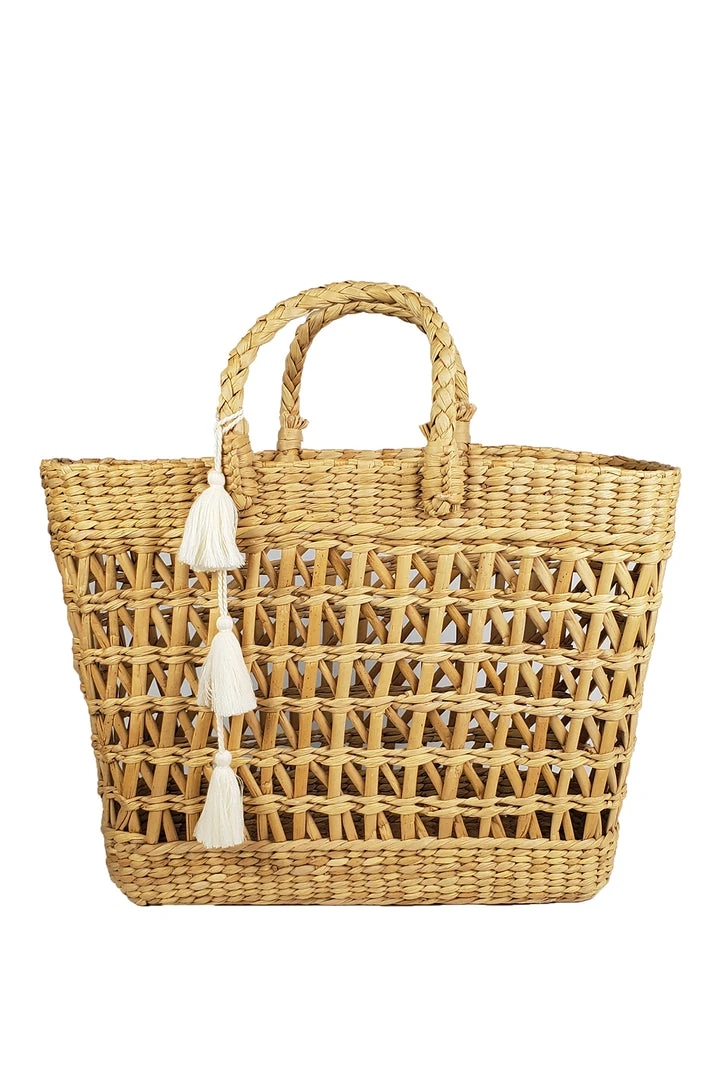 Velvet By Graham & Spencer Womens FREEDOM WOVEN STRAW TASSEL TOTE 3 Velvet By Graham & Spencer Womens FREEDOM WOVEN STRAW TASSEL TOTE