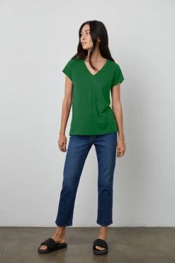 Velvet By Graham & Spencer JILIAN ORIGINAL SLUB V-NECK TEE