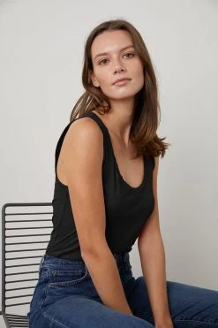 Velvet By Graham & Spencer Womens JOY ORIGINAL SLUB SCOOP NECK TANK 30 Velvet By Graham & Spencer Womens JOY ORIGINAL SLUB SCOOP NECK TANK