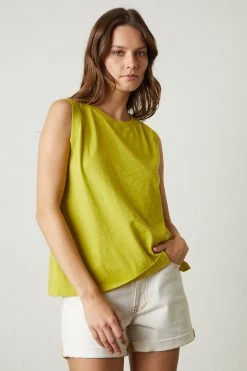Velvet By Graham & Spencer Womens ELLEN VINTAGE SLUB TANK TOP