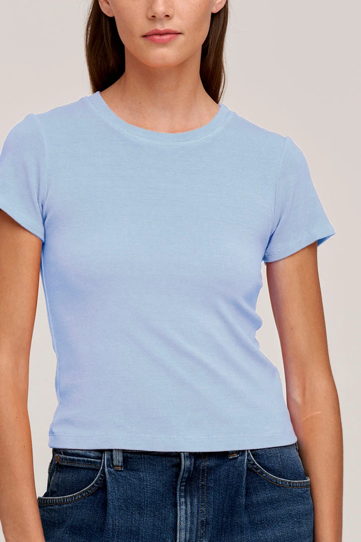 Velvet By Graham & Spencer TAYA FITTED CREW NECK TOP Womens 2 Velvet By Graham & Spencer TAYA FITTED CREW NECK TOP Womens