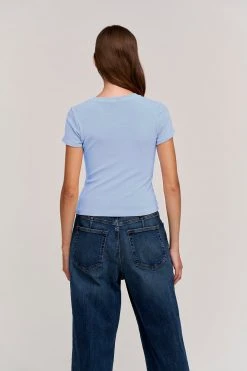 Velvet By Graham & Spencer TAYA FITTED CREW NECK TOP Womens 5 Velvet By Graham & Spencer TAYA FITTED CREW NECK TOP Womens