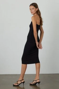 Velvet By Graham & Spencer OLIVIA ONE SHOULDER MIDI DRESS Womens 7 Velvet By Graham & Spencer OLIVIA ONE SHOULDER MIDI DRESS Womens