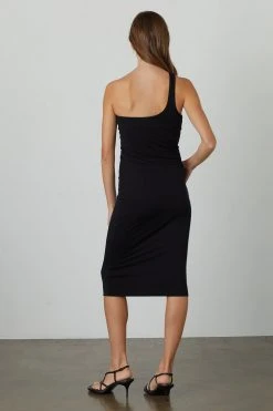 Velvet By Graham & Spencer OLIVIA ONE SHOULDER MIDI DRESS Womens 8 Velvet By Graham & Spencer OLIVIA ONE SHOULDER MIDI DRESS Womens