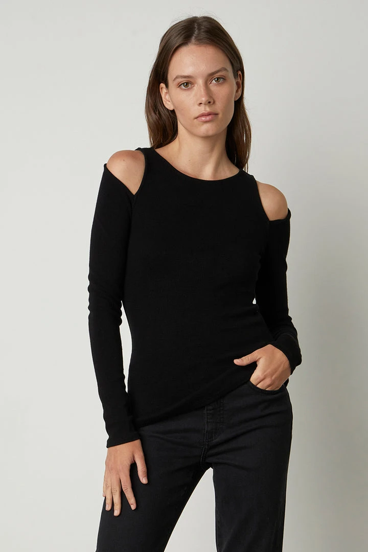 Velvet By Graham & Spencer EMMA CUT-OUT TOP Womens 1 Velvet By Graham & Spencer EMMA CUT-OUT TOP Womens
