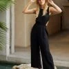 Velvet By Graham & Spencer VIVI CUT OUT LINEN JUMPSUIT Womens
