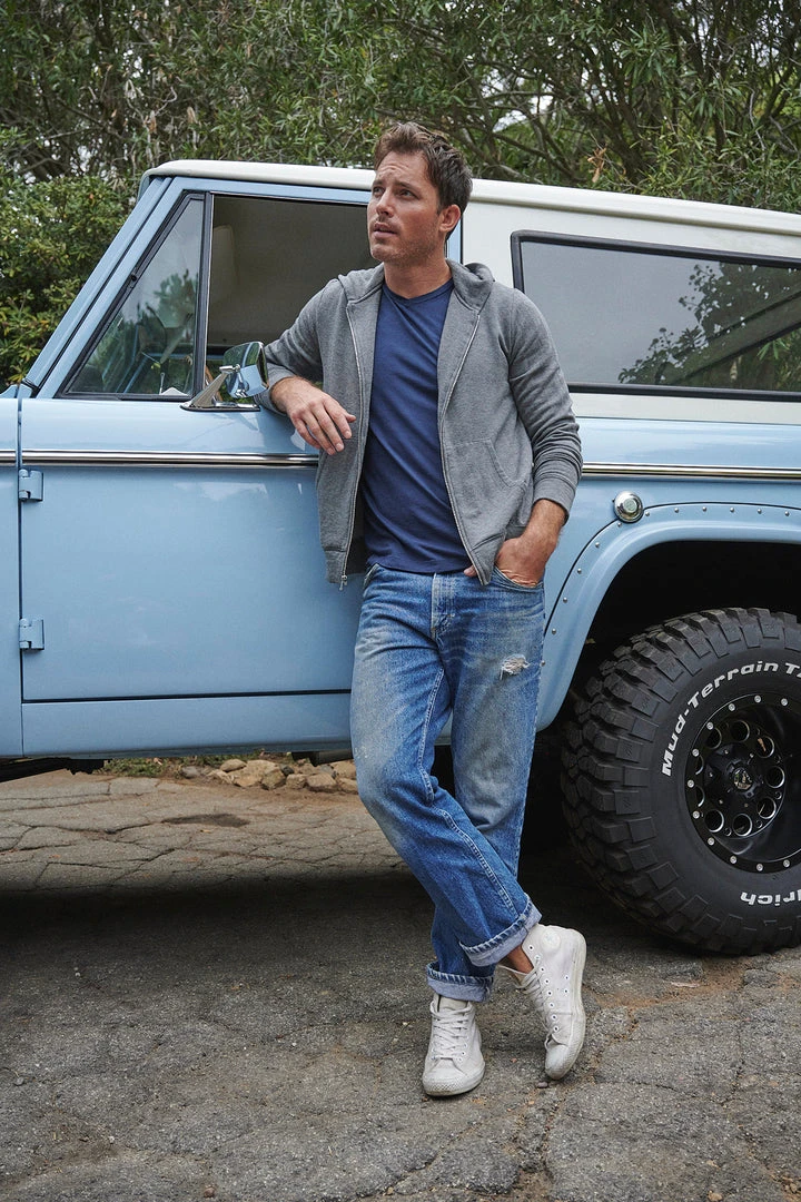 Velvet By Graham & Spencer RODAN CHARCOAL LUXE FLEECE ZIP HOODIE Mens 2 Velvet By Graham & Spencer RODAN CHARCOAL LUXE FLEECE ZIP HOODIE Mens