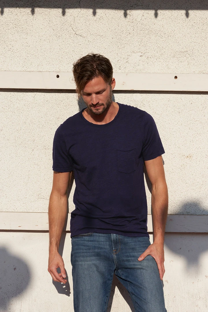 Velvet By Graham & Spencer Mens CHAD RAW EDGE COTTON SLUB POCKET TEE 29 Velvet By Graham & Spencer Mens CHAD RAW EDGE COTTON SLUB POCKET TEE