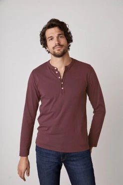 Velvet By Graham & Spencer ALVARO COTTON JERSEY HENLEY Mens 59 Velvet By Graham & Spencer ALVARO COTTON JERSEY HENLEY Mens