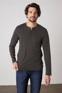 Velvet By Graham & Spencer ALVARO COTTON JERSEY HENLEY Mens 61 Velvet By Graham & Spencer ALVARO COTTON JERSEY HENLEY Mens