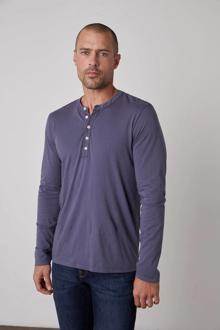 Velvet By Graham & Spencer ALVARO COTTON JERSEY HENLEY Mens 14 Velvet By Graham & Spencer ALVARO COTTON JERSEY HENLEY Mens
