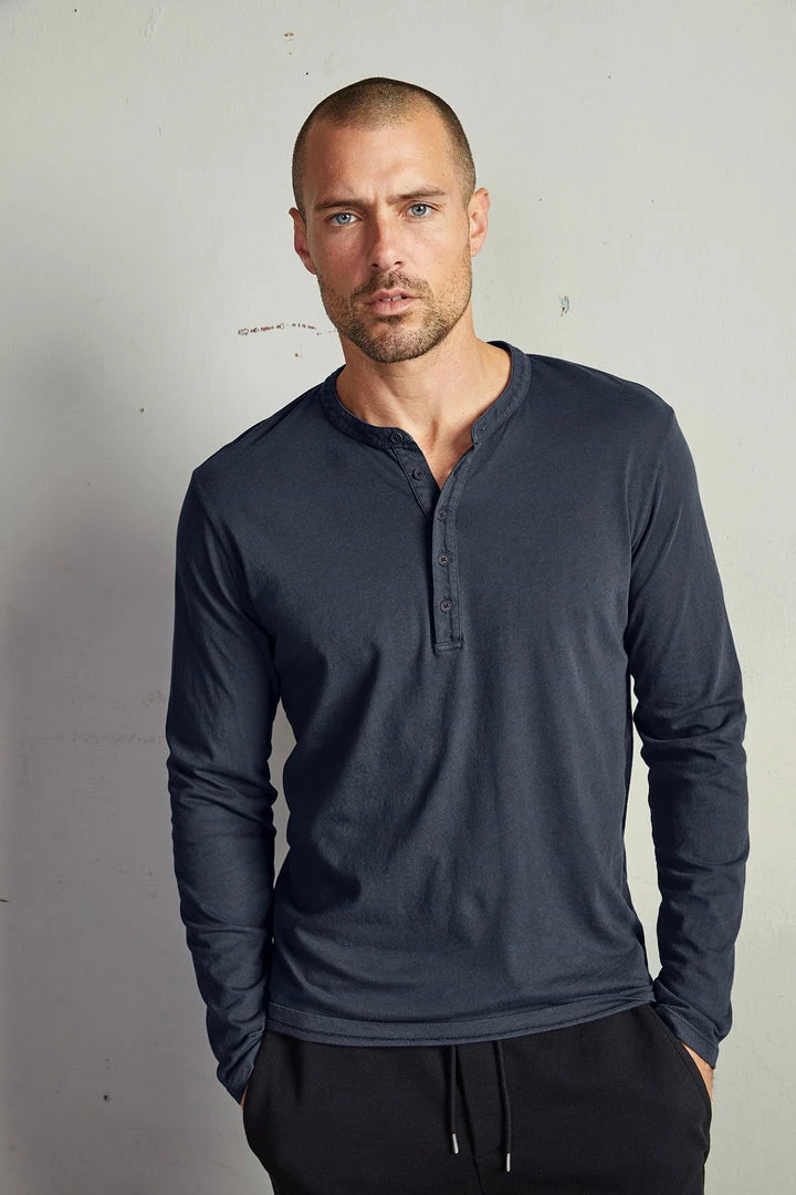 Velvet By Graham & Spencer ALVARO COTTON JERSEY HENLEY 8 Velvet By Graham & Spencer ALVARO COTTON JERSEY HENLEY
