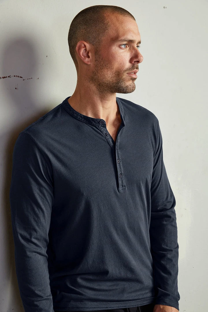 Velvet By Graham & Spencer ALVARO COTTON JERSEY HENLEY 9 Velvet By Graham & Spencer ALVARO COTTON JERSEY HENLEY