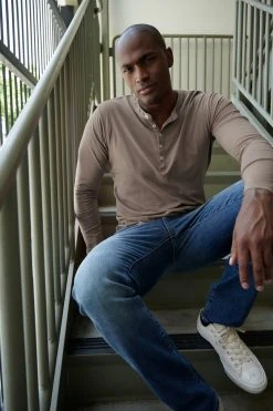 Velvet By Graham & Spencer ALVARO COTTON JERSEY HENLEY Mens 54 Velvet By Graham & Spencer ALVARO COTTON JERSEY HENLEY Mens