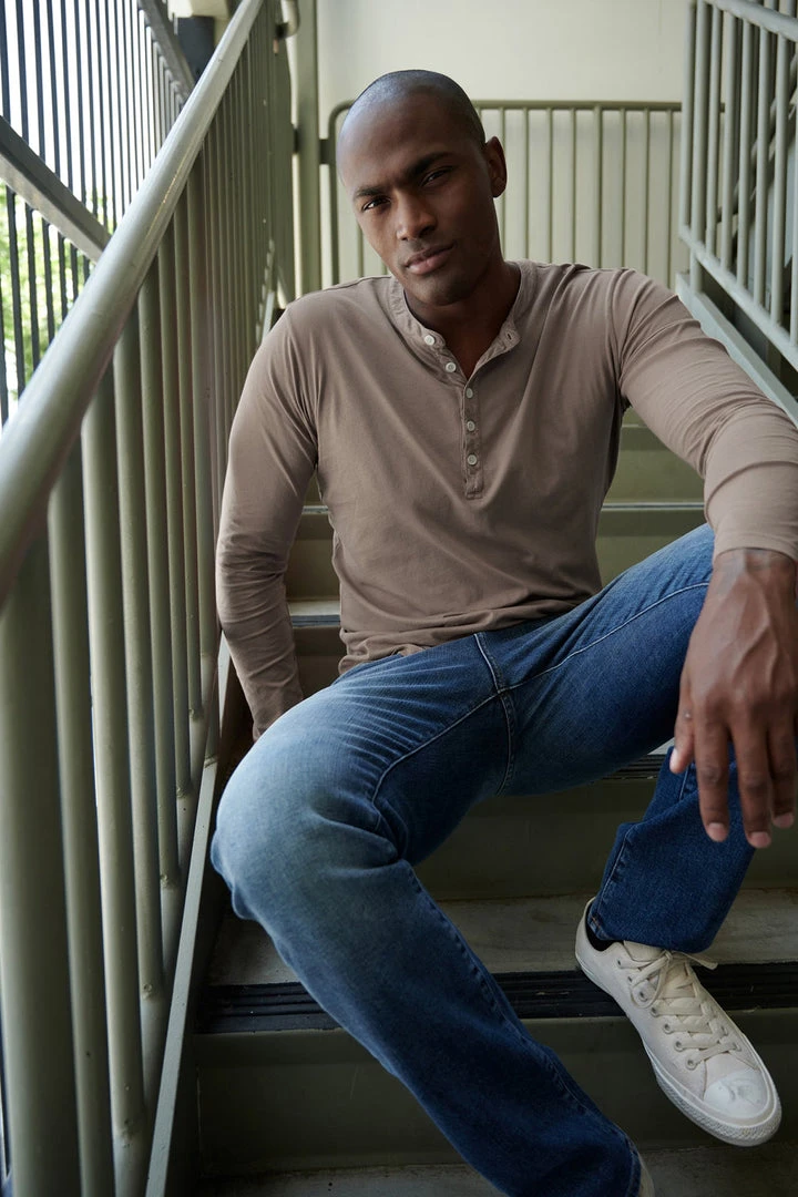 Velvet By Graham & Spencer ALVARO COTTON JERSEY HENLEY Mens 22 Velvet By Graham & Spencer ALVARO COTTON JERSEY HENLEY Mens