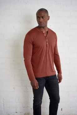 Velvet By Graham & Spencer ALVARO COTTON JERSEY HENLEY Mens 36 Velvet By Graham & Spencer ALVARO COTTON JERSEY HENLEY Mens