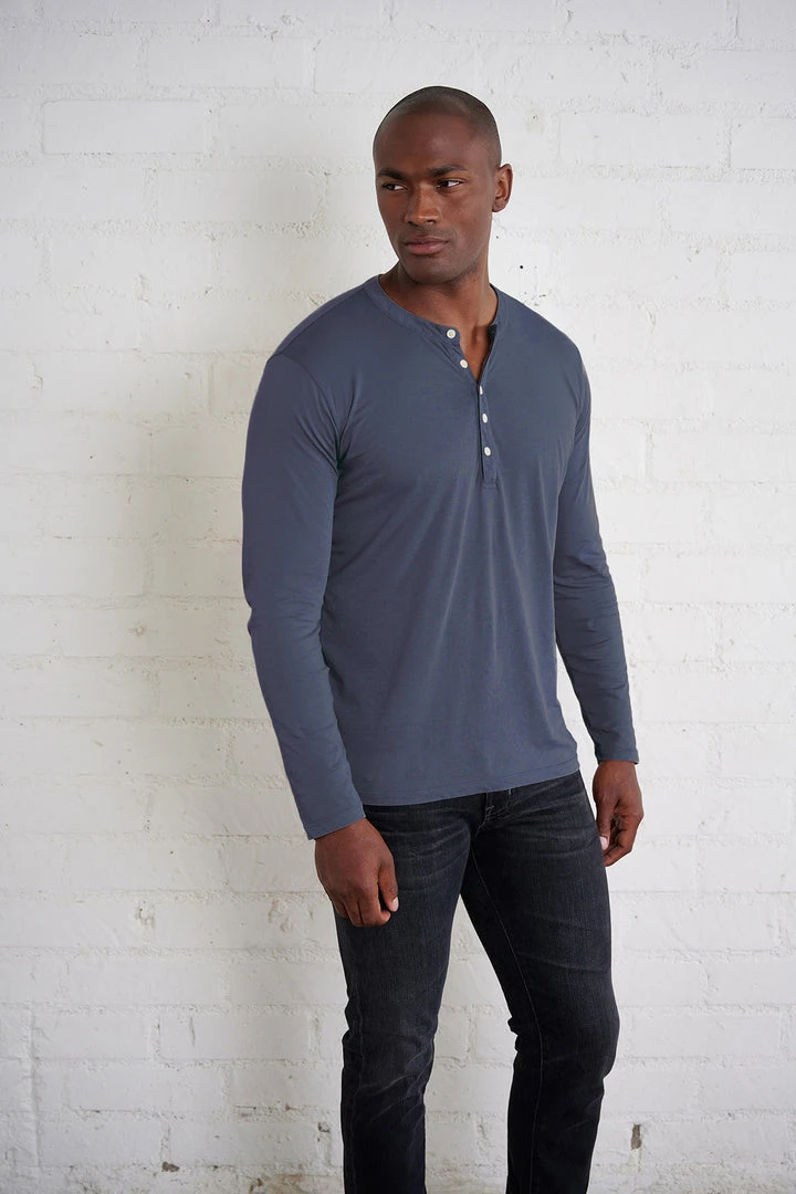 Velvet By Graham & Spencer ALVARO COTTON JERSEY HENLEY 25 Velvet By Graham & Spencer ALVARO COTTON JERSEY HENLEY