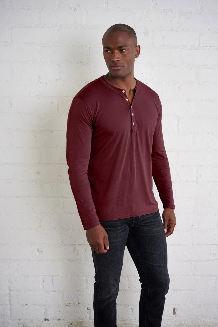 Velvet By Graham & Spencer ALVARO COTTON JERSEY HENLEY 1 Velvet By Graham & Spencer ALVARO COTTON JERSEY HENLEY