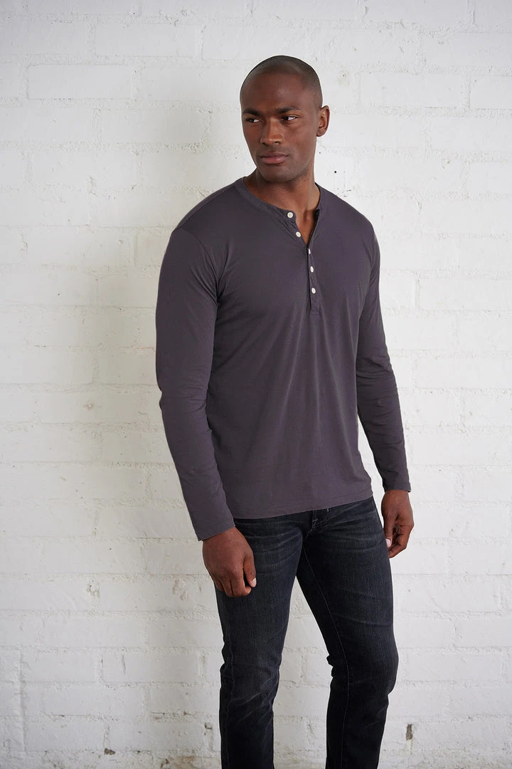 Velvet By Graham & Spencer ALVARO COTTON JERSEY HENLEY 27 Velvet By Graham & Spencer ALVARO COTTON JERSEY HENLEY