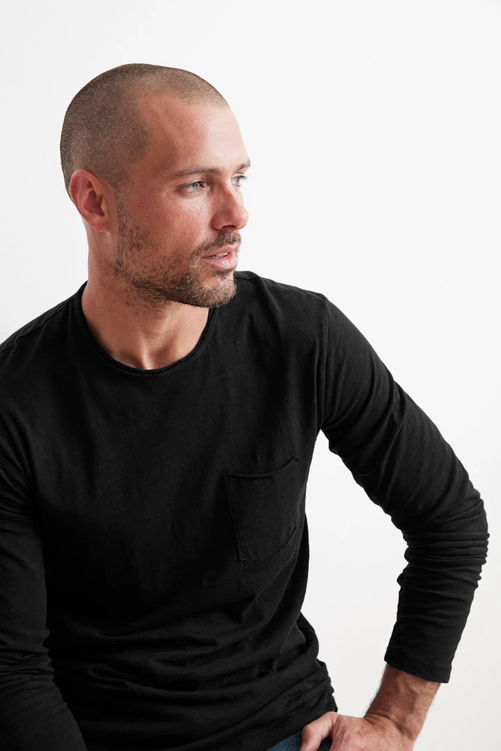 Velvet By Graham & Spencer Mens SIMEON RAW EDGE COTTON SLUB TEE 5 Velvet By Graham & Spencer Mens SIMEON RAW EDGE COTTON SLUB TEE