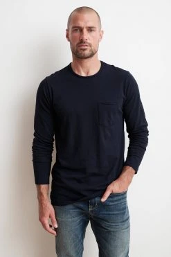 Velvet By Graham & Spencer Mens SIMEON RAW EDGE COTTON SLUB TEE 21 Velvet By Graham & Spencer Mens SIMEON RAW EDGE COTTON SLUB TEE