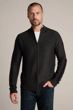 Velvet By Graham & Spencer Mens CRANE WOOL BLEND ZIP UP CARDIGAN