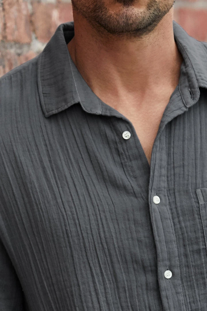 Velvet By Graham & Spencer Mens ELTON COTTON WOVEN BUTTON-UP SHIRT 16 Velvet By Graham & Spencer Mens ELTON COTTON WOVEN BUTTON-UP SHIRT