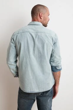 Velvet By Graham & Spencer PHOENIX COTTON CHAMBRAY BUTTON UP SHIRT