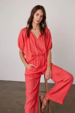 Velvet By Graham & Spencer Womens LOLA LINEN PANT 90 Velvet By Graham & Spencer Womens LOLA LINEN PANT