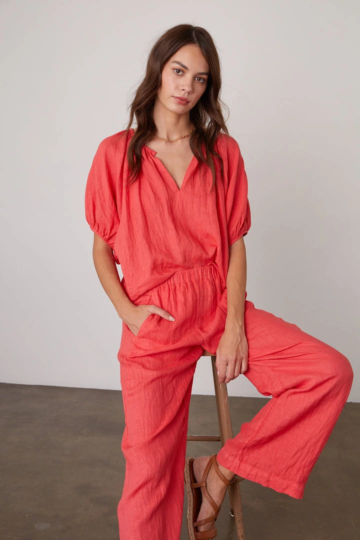 Velvet By Graham & Spencer Womens LOLA LINEN PANT 31 Velvet By Graham & Spencer Womens LOLA LINEN PANT