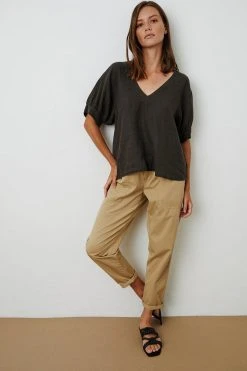 Velvet By Graham & Spencer Womens ADLEY LINEN TOP