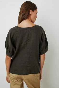Velvet By Graham & Spencer Womens ADLEY LINEN TOP