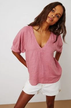 Velvet By Graham & Spencer Womens ADLEY LINEN TOP