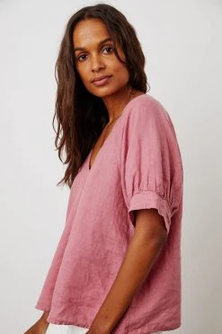 Velvet By Graham & Spencer Womens ADLEY LINEN TOP