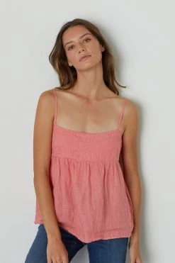 Velvet By Graham & Spencer ALEIGH LINEN TANK TOP Womens