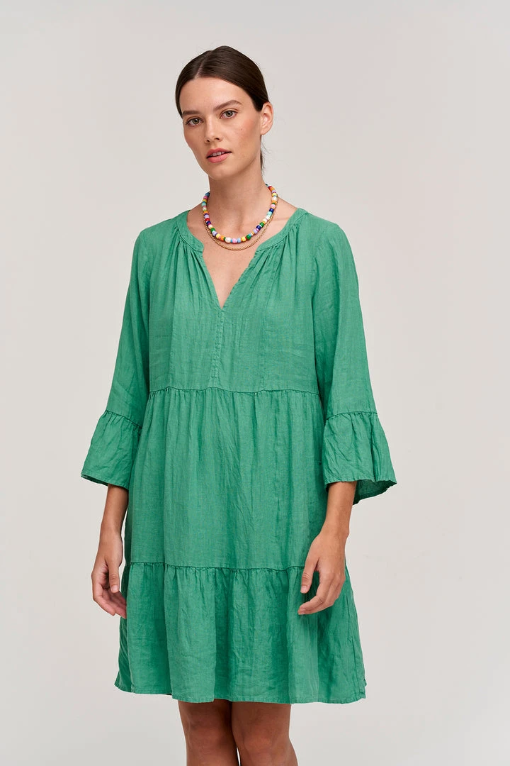 Velvet By Graham & Spencer Womens AURORA LINEN TIERED DRESS 12 Velvet By Graham & Spencer Womens AURORA LINEN TIERED DRESS