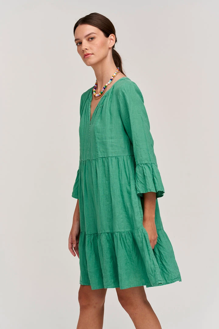 Velvet By Graham & Spencer Womens AURORA LINEN TIERED DRESS 8 Velvet By Graham & Spencer Womens AURORA LINEN TIERED DRESS