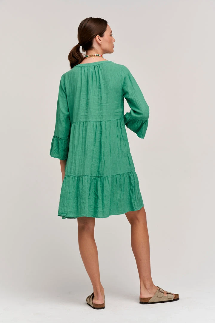Velvet By Graham & Spencer Womens AURORA LINEN TIERED DRESS 10 Velvet By Graham & Spencer Womens AURORA LINEN TIERED DRESS