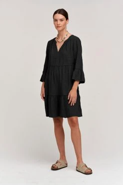 Velvet By Graham & Spencer Womens AURORA LINEN TIERED DRESS 34 Velvet By Graham & Spencer Womens AURORA LINEN TIERED DRESS