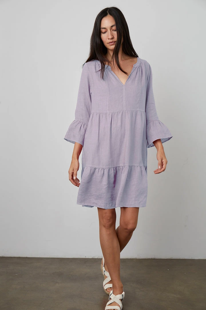 Velvet By Graham & Spencer Womens AURORA LINEN TIERED DRESS 1 Velvet By Graham & Spencer Womens AURORA LINEN TIERED DRESS