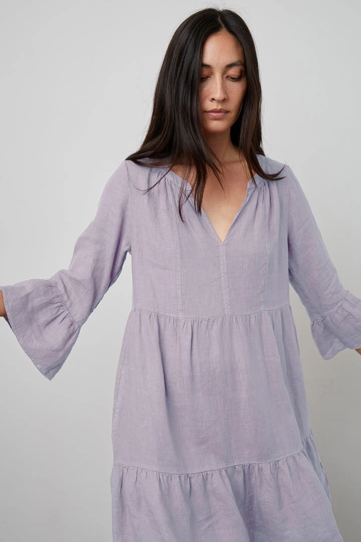 Velvet By Graham & Spencer Womens AURORA LINEN TIERED DRESS 2 Velvet By Graham & Spencer Womens AURORA LINEN TIERED DRESS
