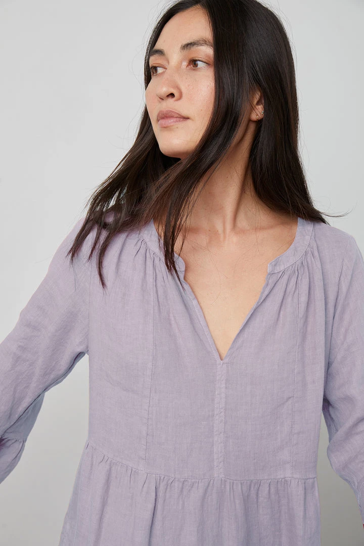 Velvet By Graham & Spencer Womens AURORA LINEN TIERED DRESS 6 Velvet By Graham & Spencer Womens AURORA LINEN TIERED DRESS