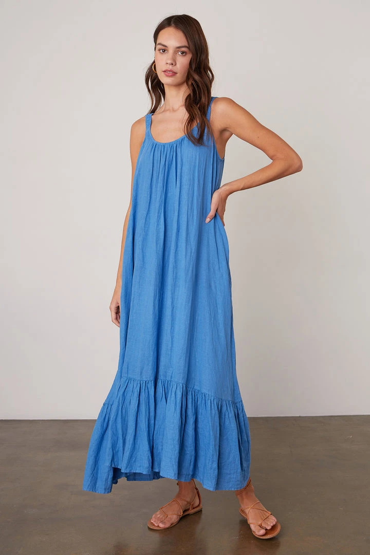 Velvet By Graham & Spencer ELARA LINEN TANK DRESS Womens 11 Velvet By Graham & Spencer ELARA LINEN TANK DRESS Womens